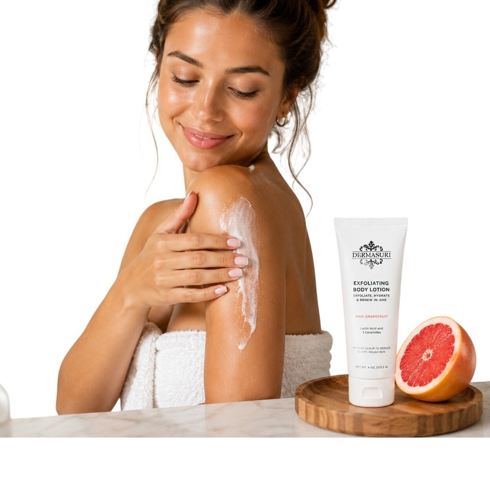 Dermasuri Pink‎ Grapefruit Exfoliating Body Lotion 4oz AHA Ceramides NIB